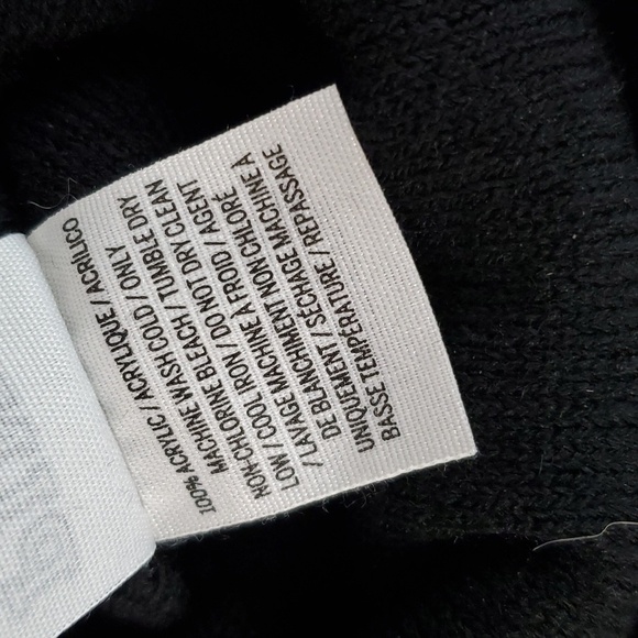 Victoria's Secret PINK Pompom Logo Knit Beanie Tobbogan Black & Pink One Size - Picture 10 of 10